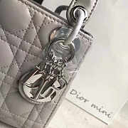  Lady Dior Mini 17cm Lambskin leather in gray with silver hardware - 4