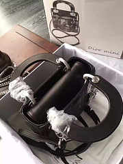 Lady Dior Mini 17cm Lambskin leather in black with silver hardware - 5