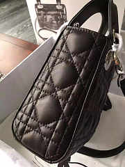 Lady Dior Mini 17cm Lambskin leather in black with silver hardware - 4