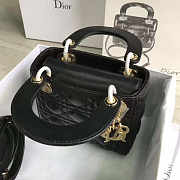 Lady Dior Mini 17cm Lambskin leather in black with gold hardware - 6