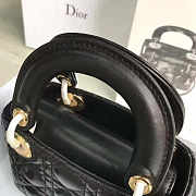 Lady Dior Mini 17cm Lambskin leather in black with gold hardware - 5