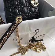 Lady Dior Mini 17cm Lambskin leather in black with gold hardware - 4