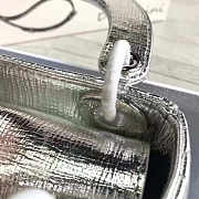 Lady Dior Mini 17cm Lambskin leather in silver with silver hardware - 5