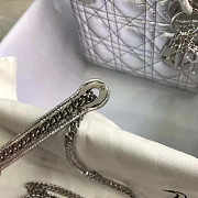 Lady Dior Mini 17cm Lambskin leather in silver with silver hardware - 6