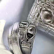 Lady Dior Mini 17cm Lambskin leather in silver with silver hardware - 3
