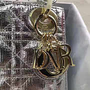 Lady Dior Mini 17cm Lambskin leather in silver with gold hardware - 2