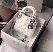 Lady Dior Mini 17cm Lambskin leather in white with silver hardware - 1