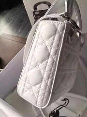 Lady Dior Mini 17cm Lambskin leather in white with silver hardware - 3