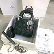 Lady Dior Mini 17cm Lambskin leather in green with silver hardware - 1