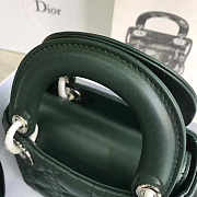Lady Dior Mini 17cm Lambskin leather in green with silver hardware - 5