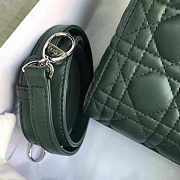 Lady Dior Mini 17cm Lambskin leather in green with silver hardware - 4