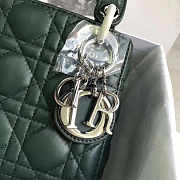 Lady Dior Mini 17cm Lambskin leather in green with silver hardware - 2