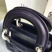 Lady Dior Mini bag 17cm Lambskin leather in blue with silver hardware - 5