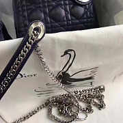 Lady Dior Mini bag 17cm Lambskin leather in blue with silver hardware - 2