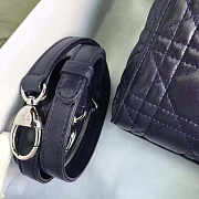 Lady Dior Mini bag 17cm Lambskin leather in blue with silver hardware - 3