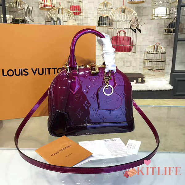 FORUBAGS 5 LV Alma BB Tote Bag Monogram Vernis M90322  - 1