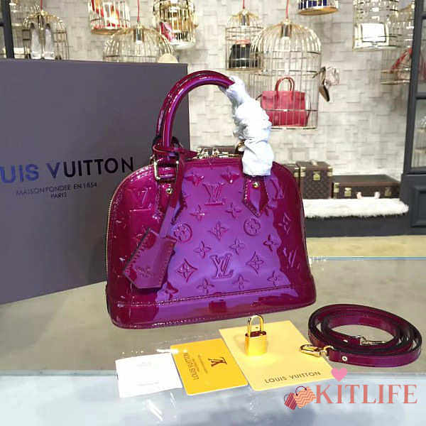 FORUBAGS 16 LV Alma BB Tote Bag Monogram Vernis M50565  - 1