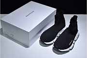  Balenciaga Speed Trainer Triple Black And White Shoes - 2