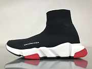 Balenciaga Speed Trainer Triple Black And Red Shoes - 1