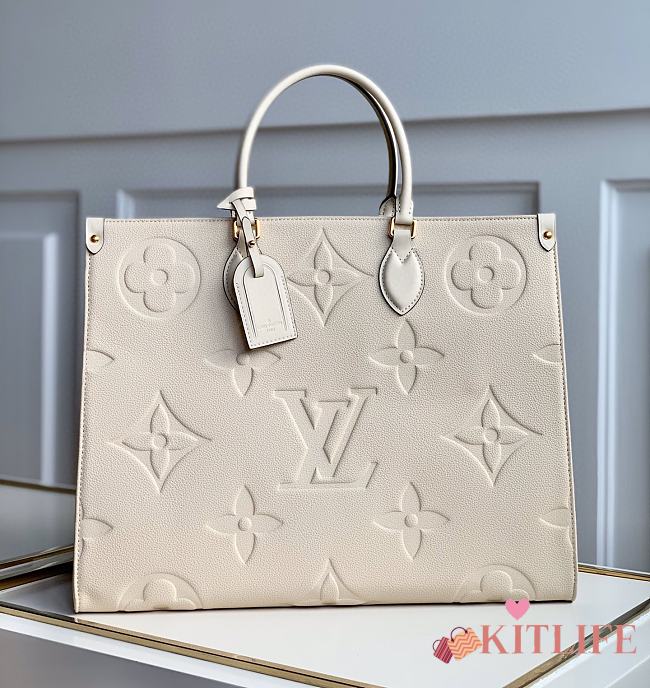 KITLIFE LOUIS VUITTON ONTHEGO GM MONOGRAM EMPREINTE CREAM M45081 - 1