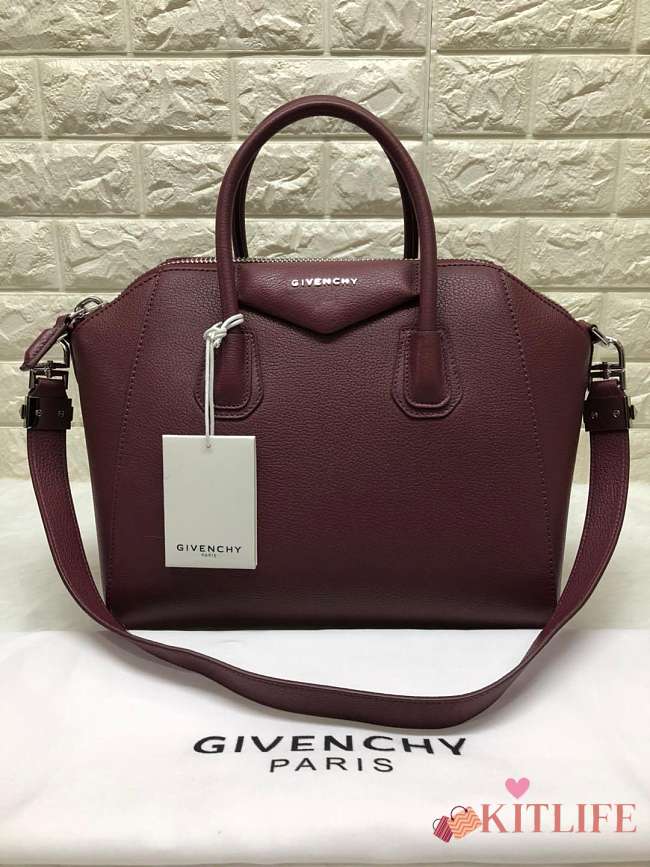 Forubags Givenchy Antigona Burgundy Handbag 33*28*19cm - 1