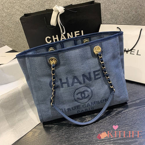  Forubags-21 Chanel Canvas Large Deauville Shopping Bag - 1