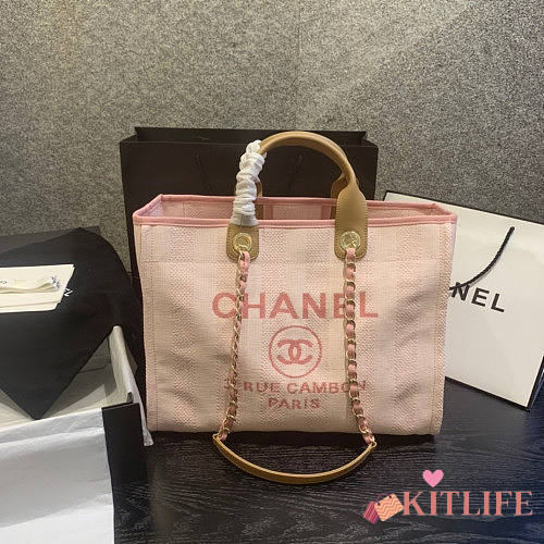 Forubags-22 Chanel Canvas Large Deauville Shopping Bag - 1