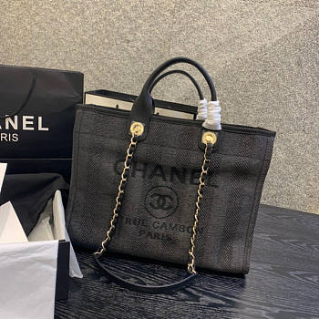 Forubags-24 Chanel Canvas Large Deauville Shopping Bag