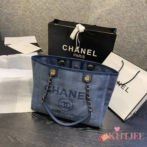 Forubags-25 Chanel Canvas Small Deauville Shopping Bag - 1