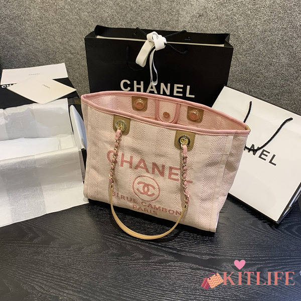 Forubags-26 Chanel Canvas Small Deauville Shopping Bag - 1