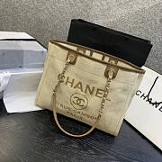 Forubags-27 Chanel Canvas Small Deauville Shopping Bag - 3