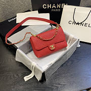 Forubags Chanel Caviar Leather Flap Red 23-16-9cm - 1