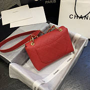 Forubags Chanel Caviar Leather Flap Red 23-16-9cm - 2