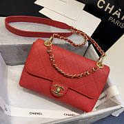 Forubags Chanel Caviar Leather Flap Red 23-16-9cm - 4