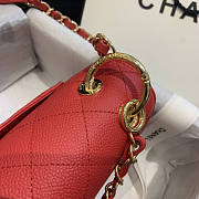 Forubags Chanel Caviar Leather Flap Red 23-16-9cm - 3