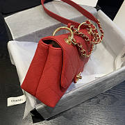 Forubags Chanel Caviar Leather Flap Red 23-16-9cm - 5
