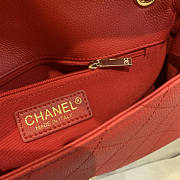 Forubags Chanel Caviar Leather Flap Red 23-16-9cm - 6