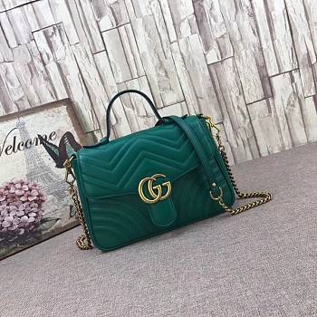 Forubags Gucci GG Marmont small top handle bag green 498110