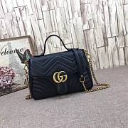 Forubags Gucci GG Marmont small top handle bag black 498110 - 1