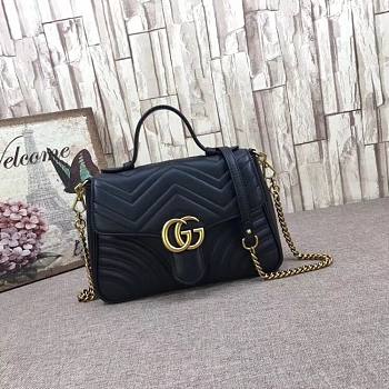 Forubags Gucci GG Marmont small top handle bag black 498110