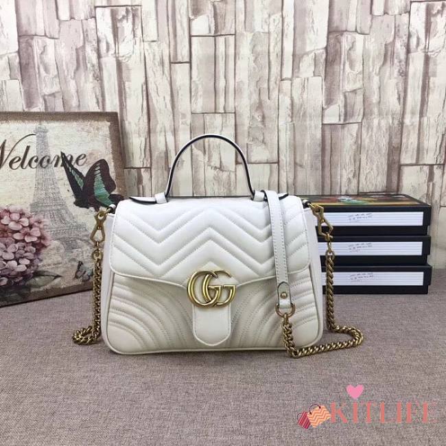 Gucci GG Marmont small top handle bag white 498110 - 1