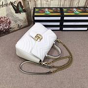 Gucci GG Marmont small top handle bag white 498110 - 6