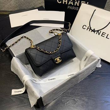 Forubags Chanel Caviar Leather Flap Black 23-16-9cm