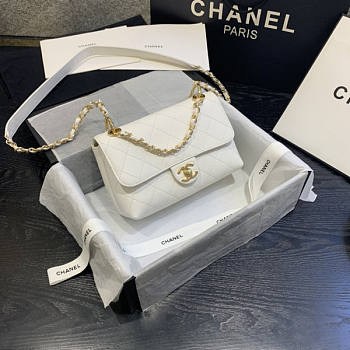 Forubags Chanel Caviar Leather Flap White 23-16-9cm