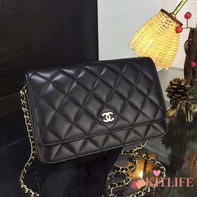 Chanel WOC Chain Bag Lambskin Gold Hardware - 1