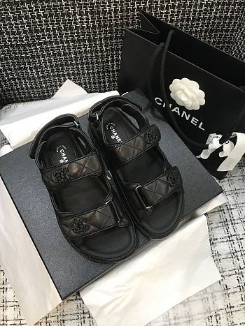 CHANEL BLACK SANDALS 