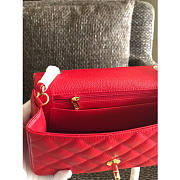 CHANEL FLAP RED CAVIAR BAG WITH GOLD HARDWARE 20CM - 2