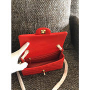 CHANEL FLAP RED CAVIAR BAG WITH GOLD HARDWARE 20CM - 3