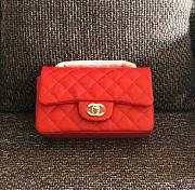 CHANEL FLAP RED CAVIAR BAG WITH GOLD HARDWARE 20CM - 1