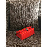 CHANEL FLAP RED CAVIAR BAG WITH SILVER HARDWARE 20CM - 5